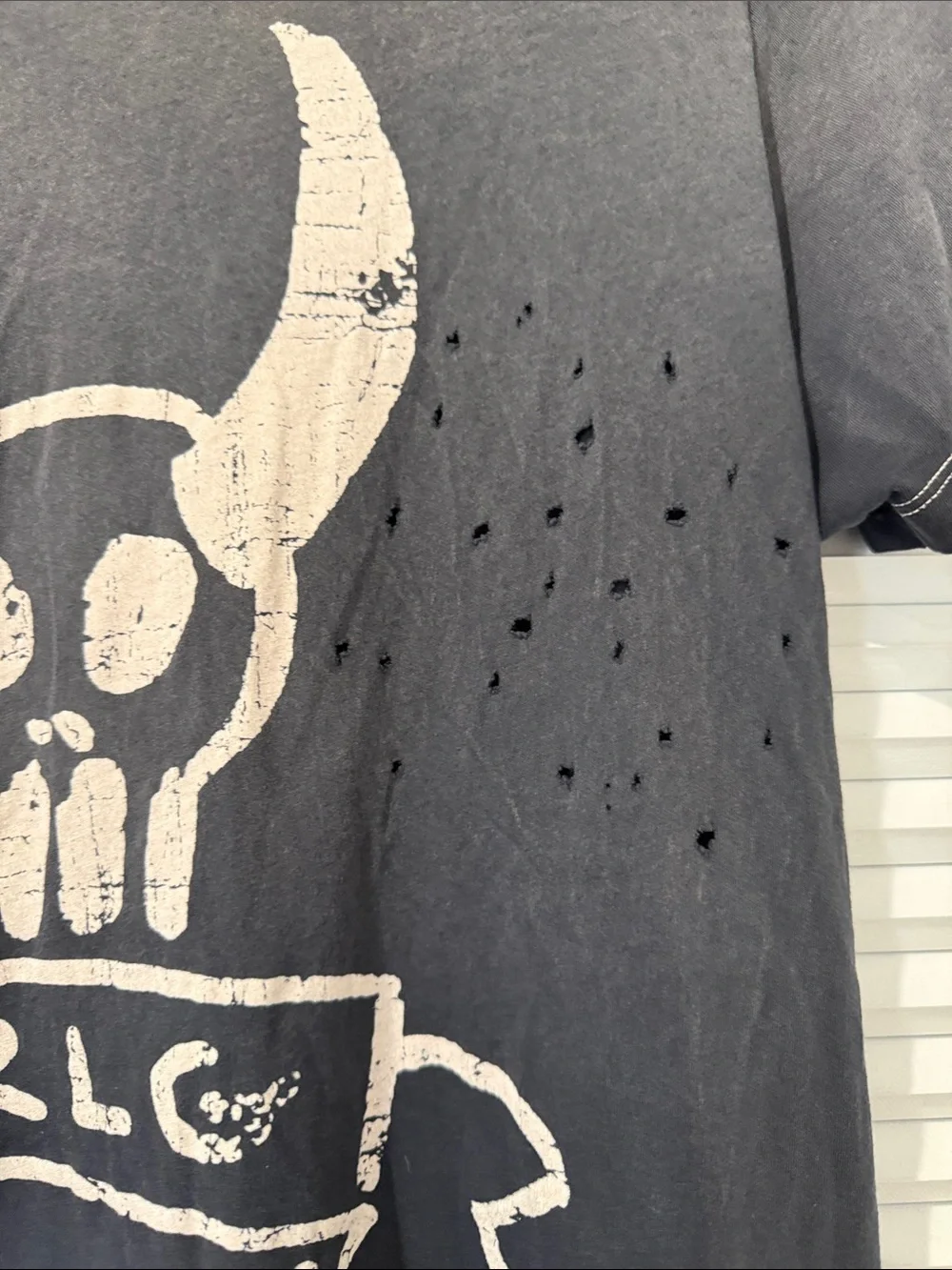 True Religion Gray Short-Sleeve Skull Graphic Tee